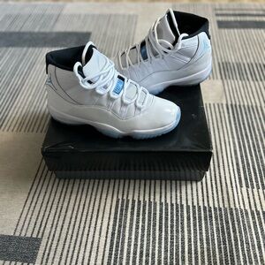 White and Blue High-Top Sneakers